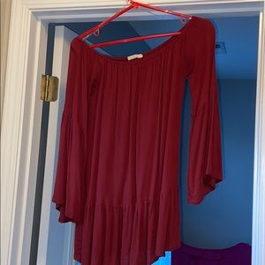 Garnet/ burgundy off the shoulder top